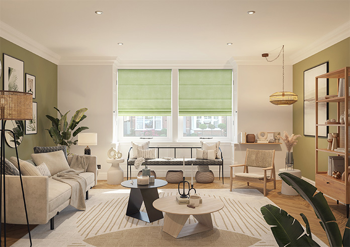 Florence Faux Suede, Green Leaf - Roman Blind - Image 8